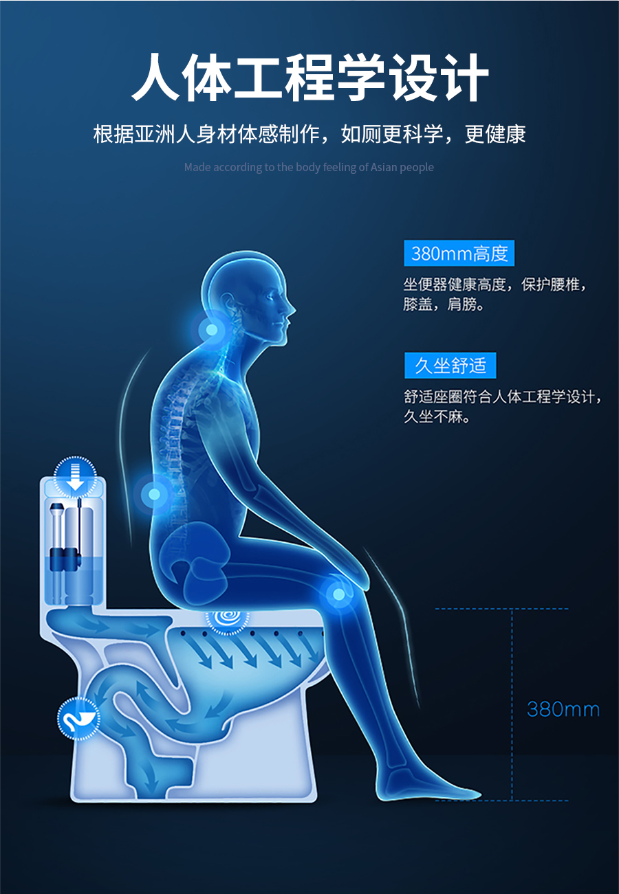 家用卫生间马桶 普通陶瓷坐便器 冲水抽水马桶 一体式座便节水防臭静音虹吸式马桶 2899